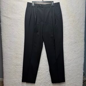 Lauren Ralph Lauren Mens Pants 36x34 100% Wool Black Total Comfort Cuffed